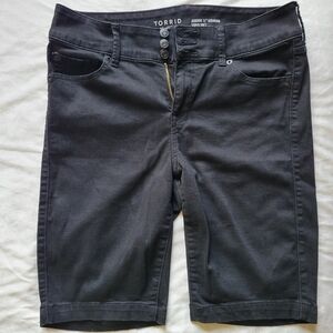 Torrid Black Denim Bermuda Shorts